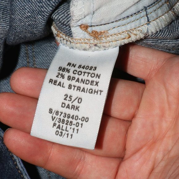 Gap 1969 Real Straight Dark Blue Jeans - Waist 28x32.5 Inseam - Picture 7 of 11